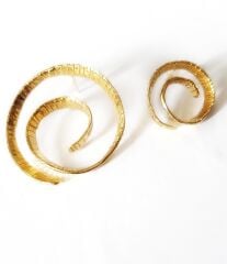 Helezonik Asimetrik Bronz Küpe