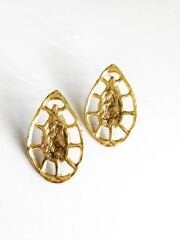 Dokulu Pencereli Damla Küpe