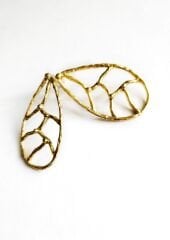 Stilize Yaprak Bronz  Küpe