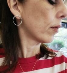 Ucu Açık Gümüş Küpe