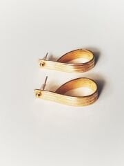 Çizgili Damla Bronz Küpe