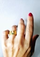 Yeşil Mineli Bant Yüzük