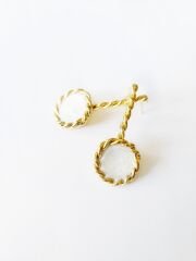 İnci Mineli Burgu Küpe