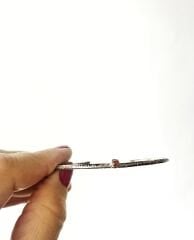 Mini Bordo Mineli İnce  Gümüş Bilezik