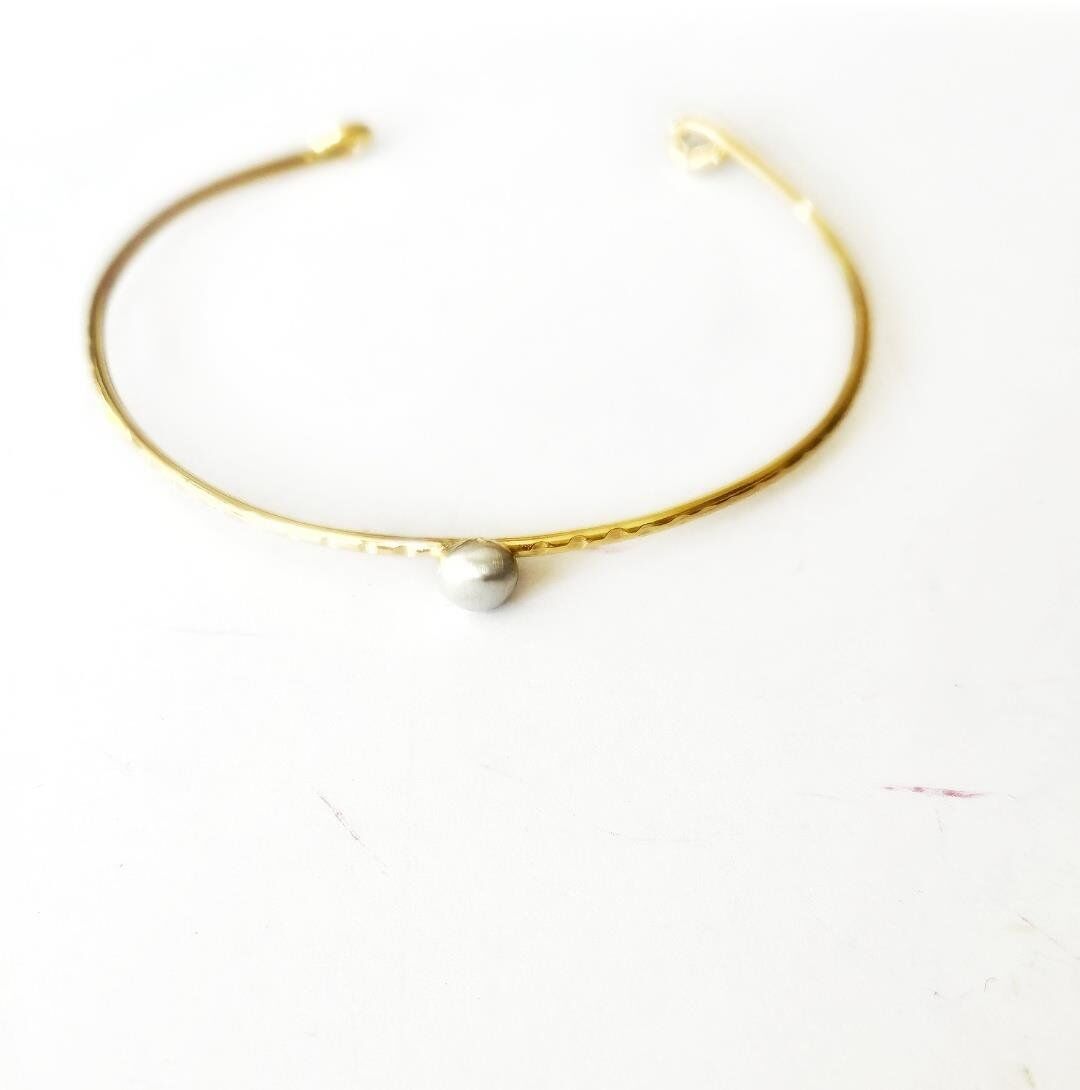 Gümüş Toplu Dokulu Tel Bilezik