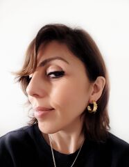 Noktalı Dalgalı Halka Küpe