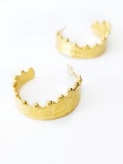 Noktalı Dalgalı Halka Küpe