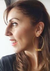 Asimetrik Dokulu Delikli Küpe