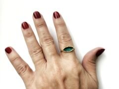 Zümrüt Yeşili Mekik Yüzük