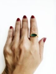 Zümrüt Yeşili Mekik Yüzük