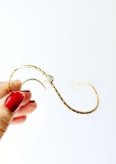 Dokulu Dalgalı Minik Gümüş Toplu Bronz Bilezik