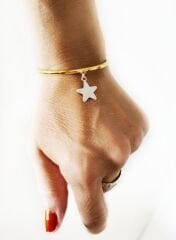 Sarkan Gümüş Yıldızlı Bronz Bilezik