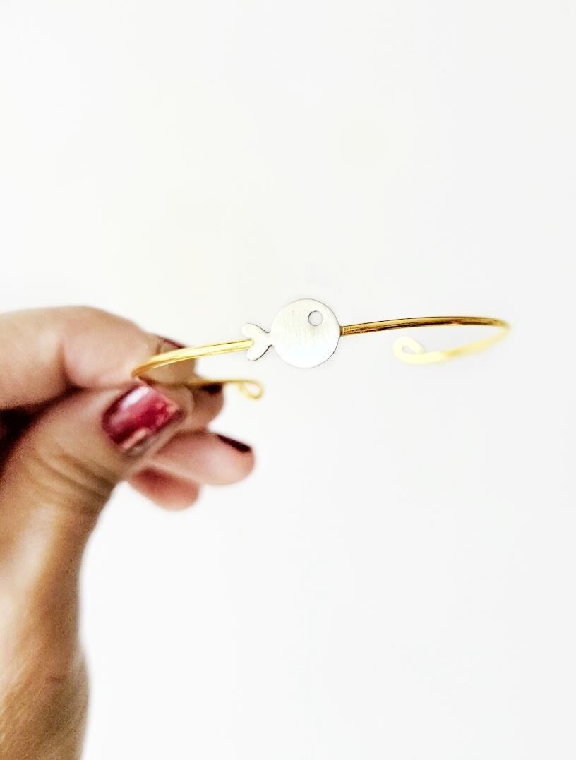 Gümüş Balık Bronz Bilezik