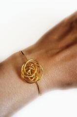 Tel Çiçek Bronz Bilezik