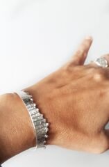 Dalgalı Minik Toplu Gümüş Bilezik