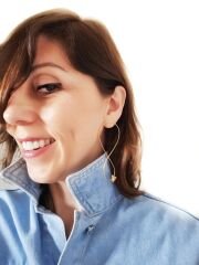 Üçgen Detaylı Sonsuzluk Tek Bronz Küpe