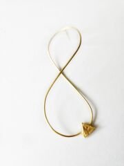 Üçgen Detaylı Sonsuzluk Tek Bronz Küpe