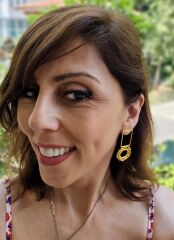 Asimetrik Geometrik Bronz Küpe