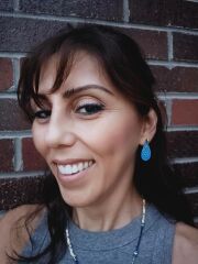 Mavi Boyama Damla Bronz Küpe