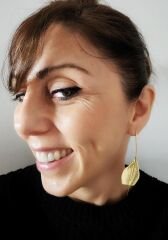 Tek Yaprak Bronz Küpe