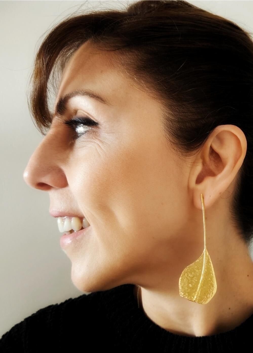 Tek Yaprak Bronz Küpe