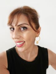 Ucunda Çiçek Yuvarlak Bronz Küpe