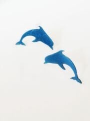 Mavi Boyama Yunus Bronz Küpe