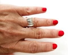 Sarmal Ayarlanabilir Gümüş Yüzük