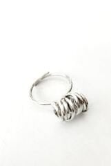 Sarmal Ayarlanabilir Gümüş Yüzük