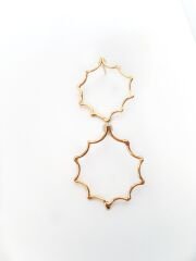 El Yapımı Altın Renk Organik Çerçeve Kadın Küpe