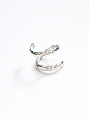 Organik Form Çift Bant Gümüş Yüzük