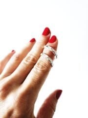 Organik Form Çift Bant Gümüş Yüzük