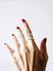 Organik Form Çift Bant Gümüş Yüzük