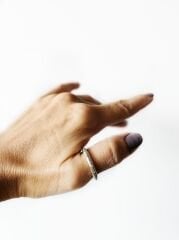 Organik Formlu İnce Gümüş Yüzük