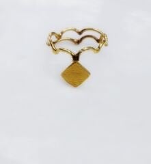 Dalga Formlu El İşçiliği Altın Tasarım Yüzük