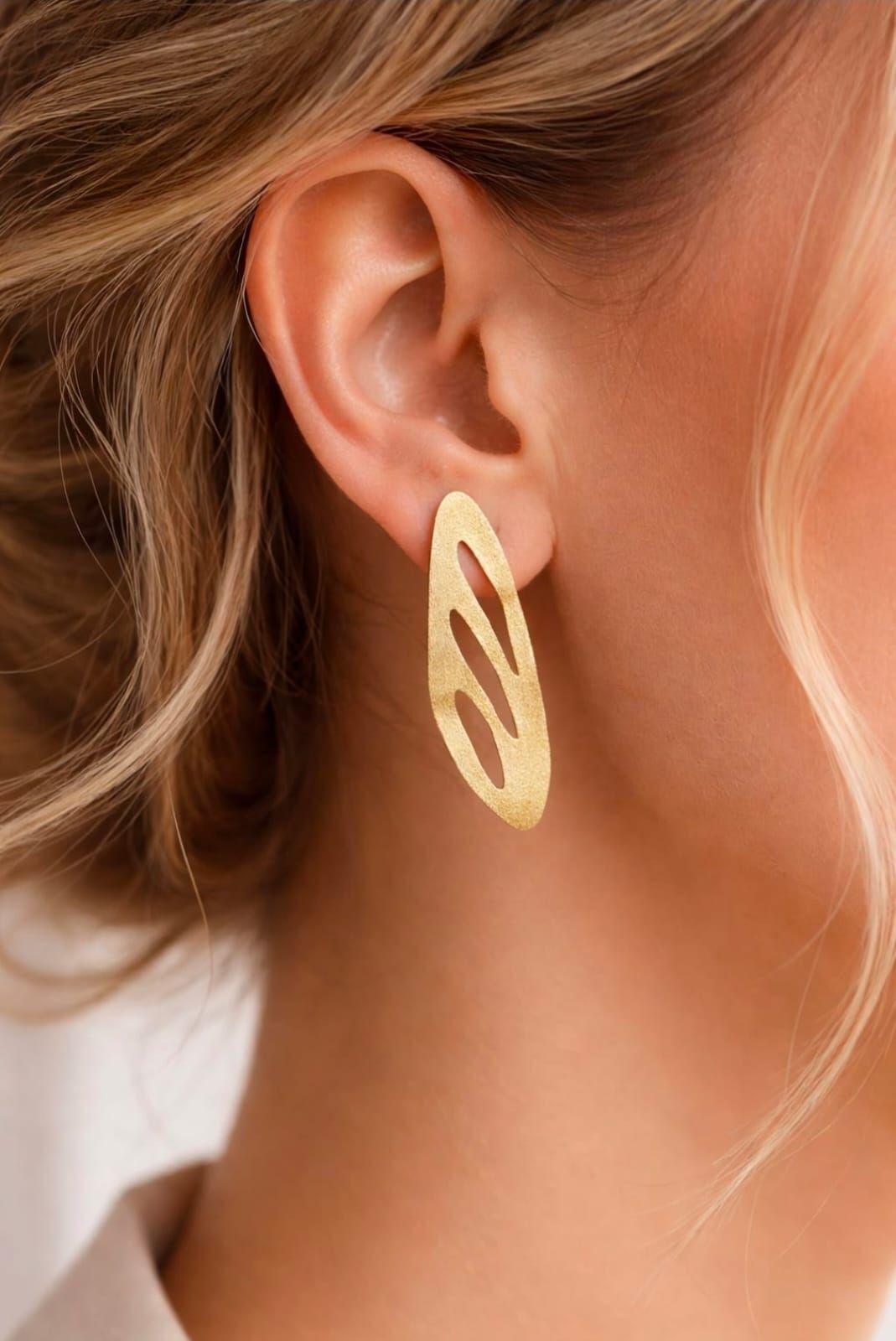 Serbest Formlu Uzun Özel Tasarım Küpe