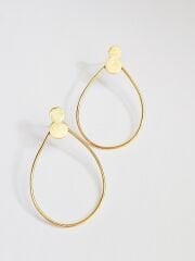 Damla Formlu İnce Halka Tasarım Kadın Küpe