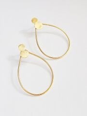 Damla Formlu İnce Halka Tasarım Kadın Küpe