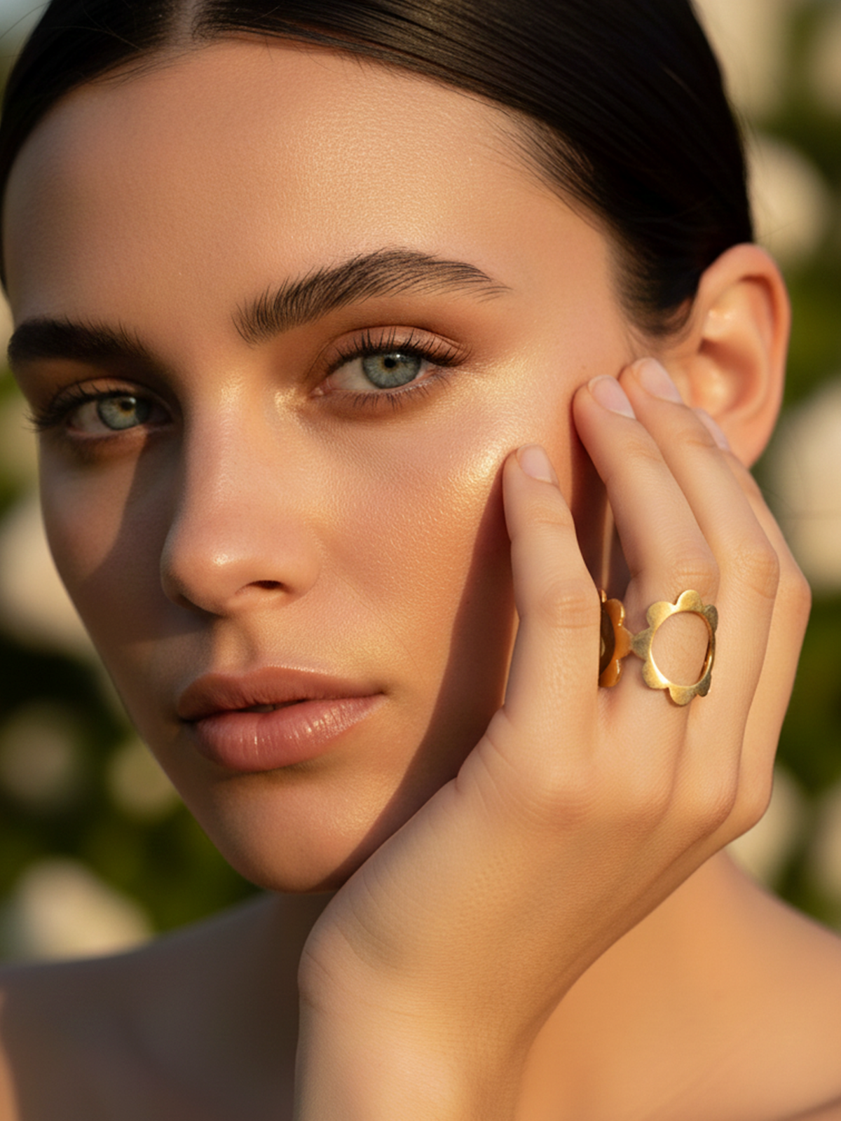 Çiçek Motifli Açık Form Kadın Yüzük